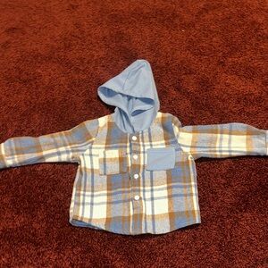 Blue and Brown Plaid Kids Hoodie
